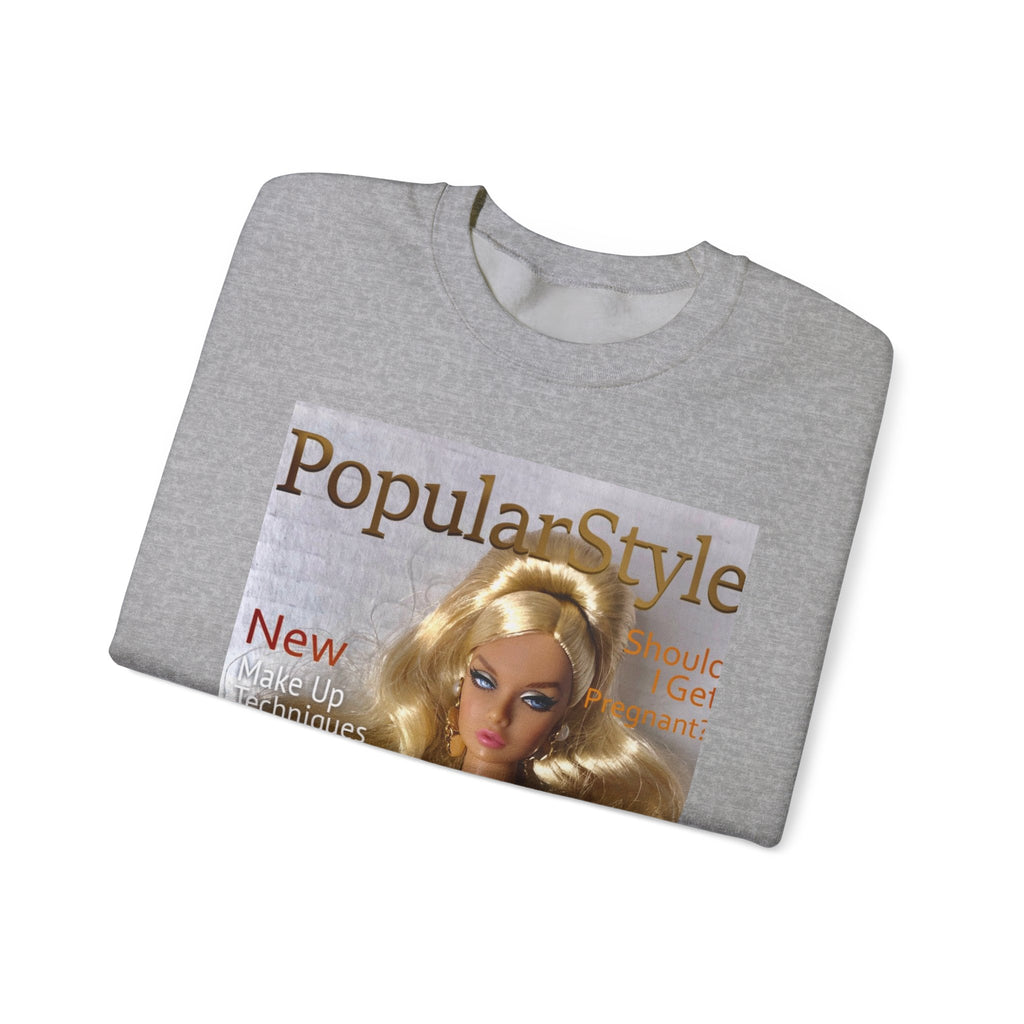 Printify fashion graphic crewneck sweatshirt showing a stylish design on soft, comfortable fabric, ideal for casual wear.