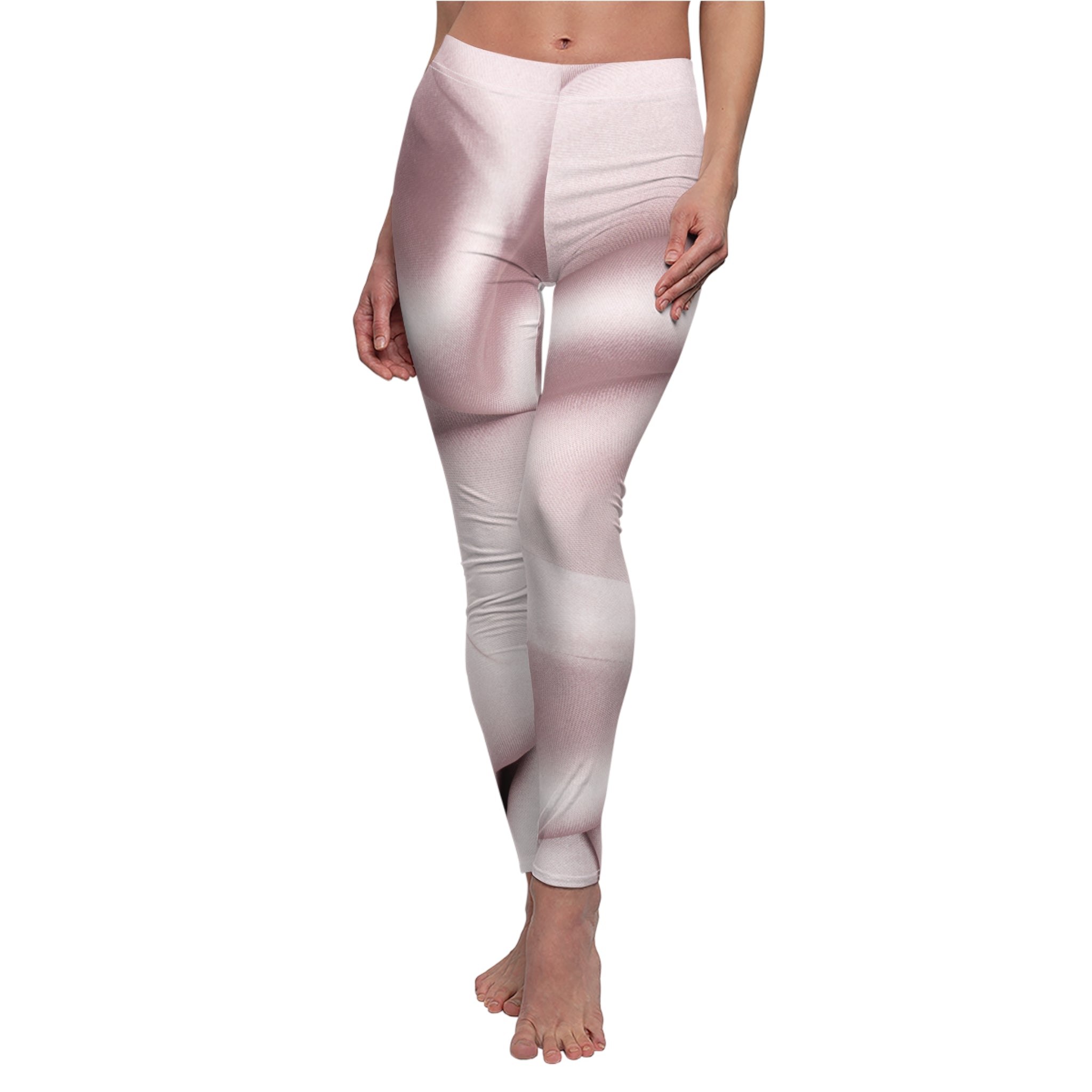 Pale pink abstract print leggings by BELLA featuring a vibrant, artistic design on comfortable stretch fabric.