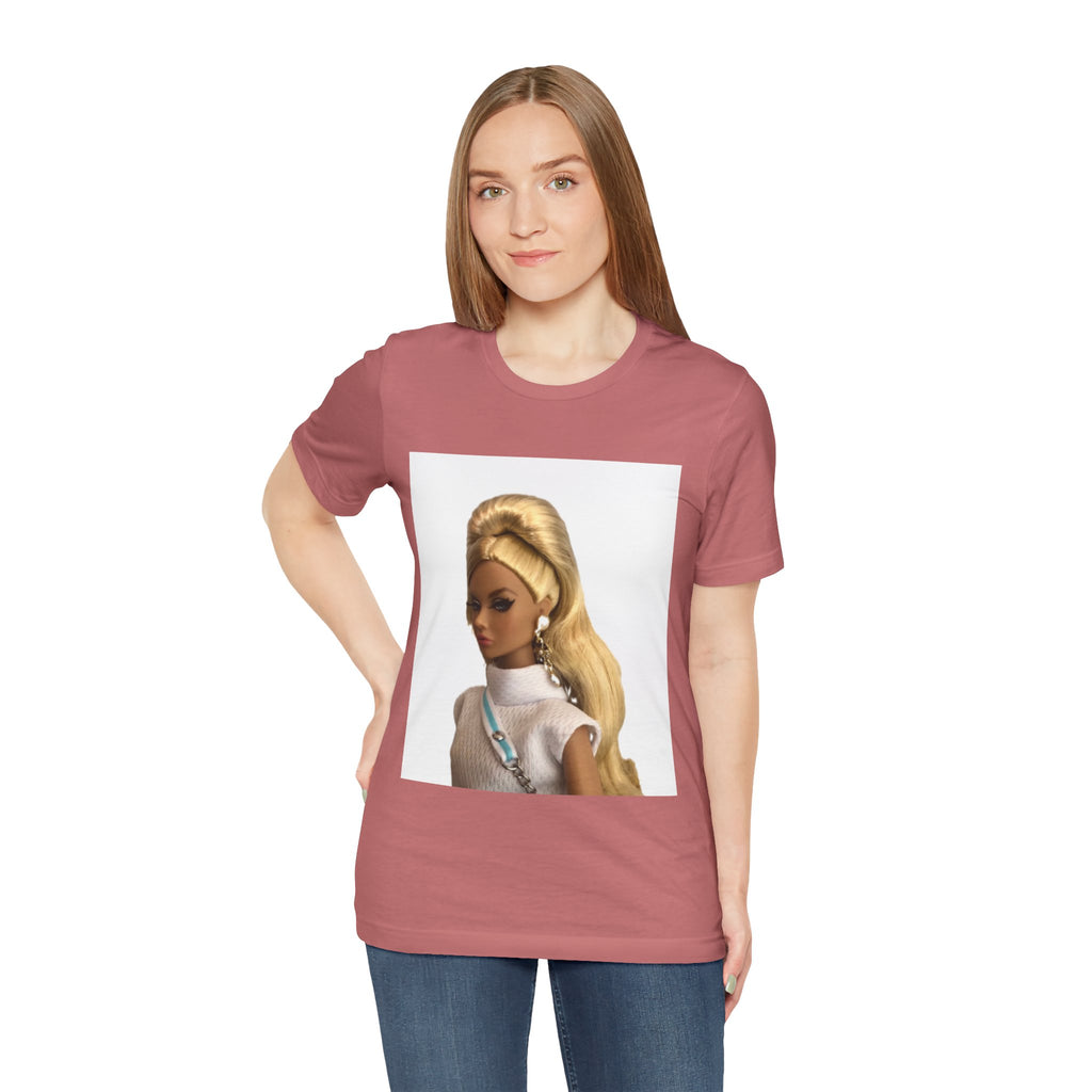 BELLA Pretty Doll World short sleeve tee with colorful print, casual cotton shirt for kids or teens.