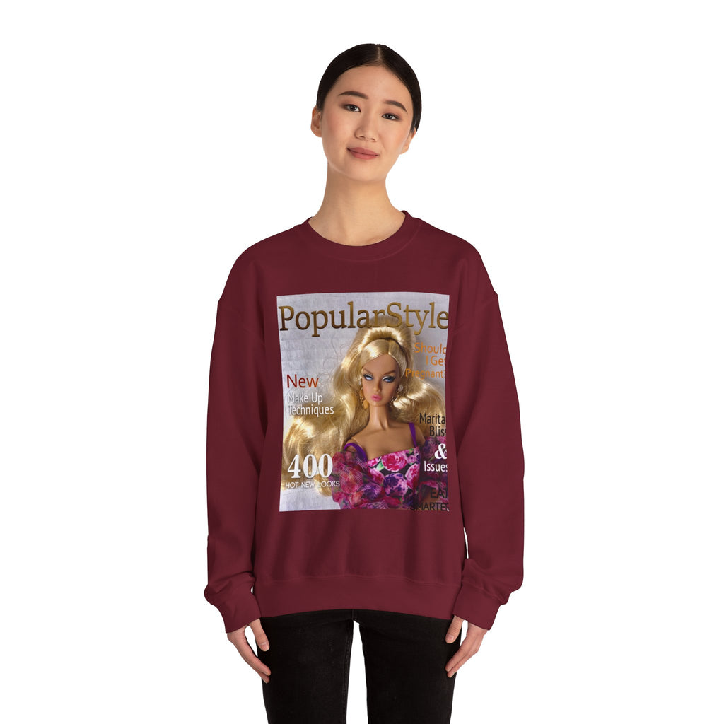 Printify fashion graphic crewneck sweatshirt showing a stylish design on the front, made from comfortable fabric, casual wear for everyday.