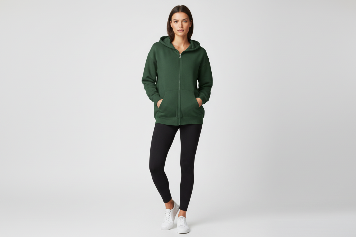 QR Code Full Zip Hooded Sweatshirt