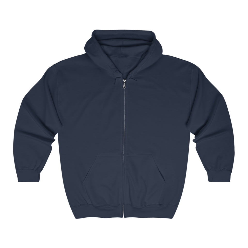 BELLA QR Code full zip hoodie with hood, front pockets, and printed QR code design on soft fabric.