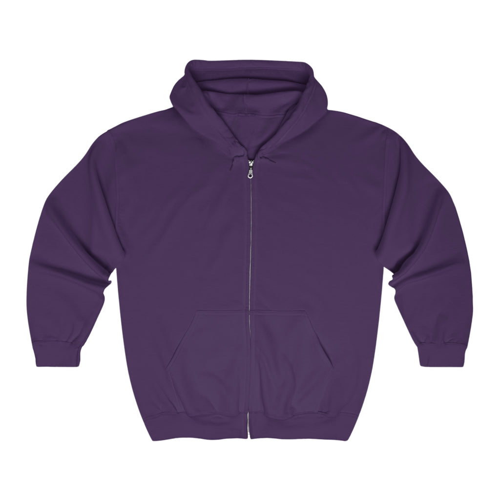 BELLA QR Code full zip hoodie featuring a front zipper, hood, and QR code design on soft fabric.