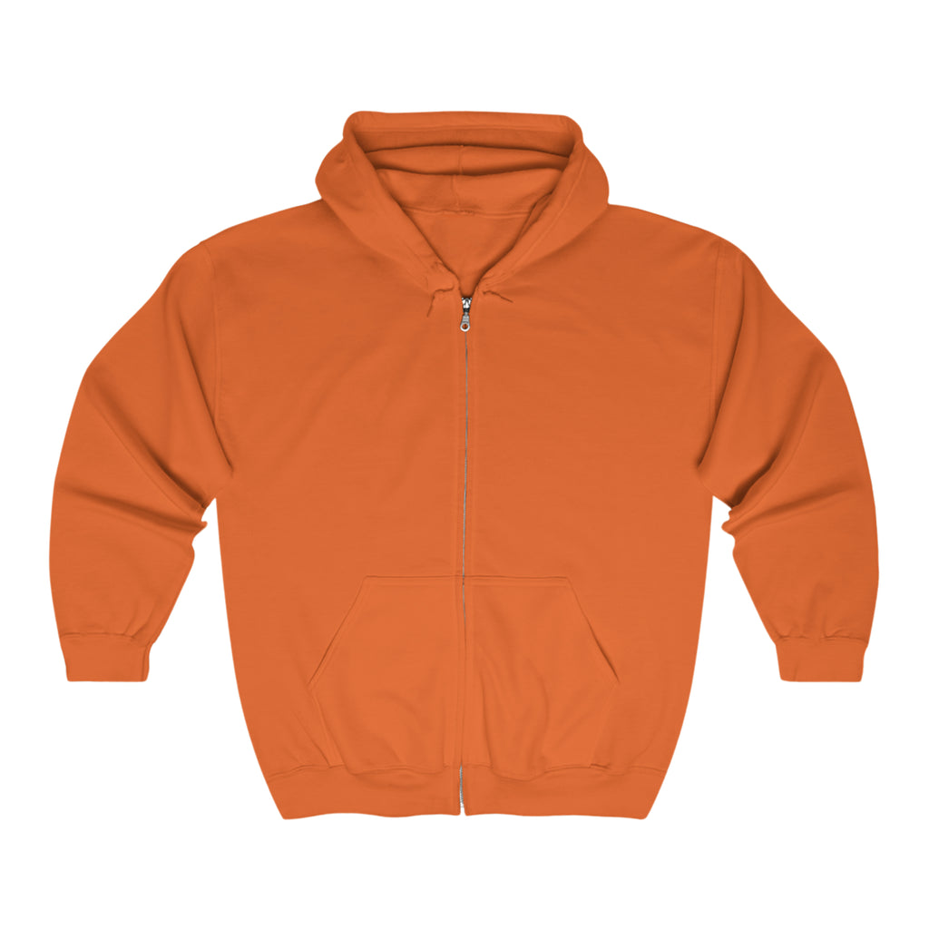 BELLA full zip hoodie with a QR code design, featuring a hood and front pockets, made from soft, comfortable fabric.
