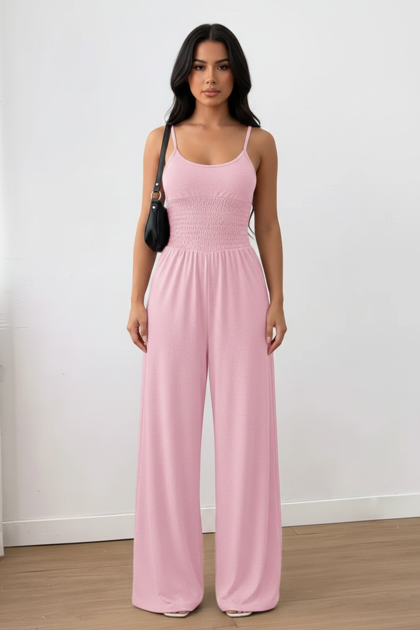 Spaghetti Strap Wide Leg Jumpsuit