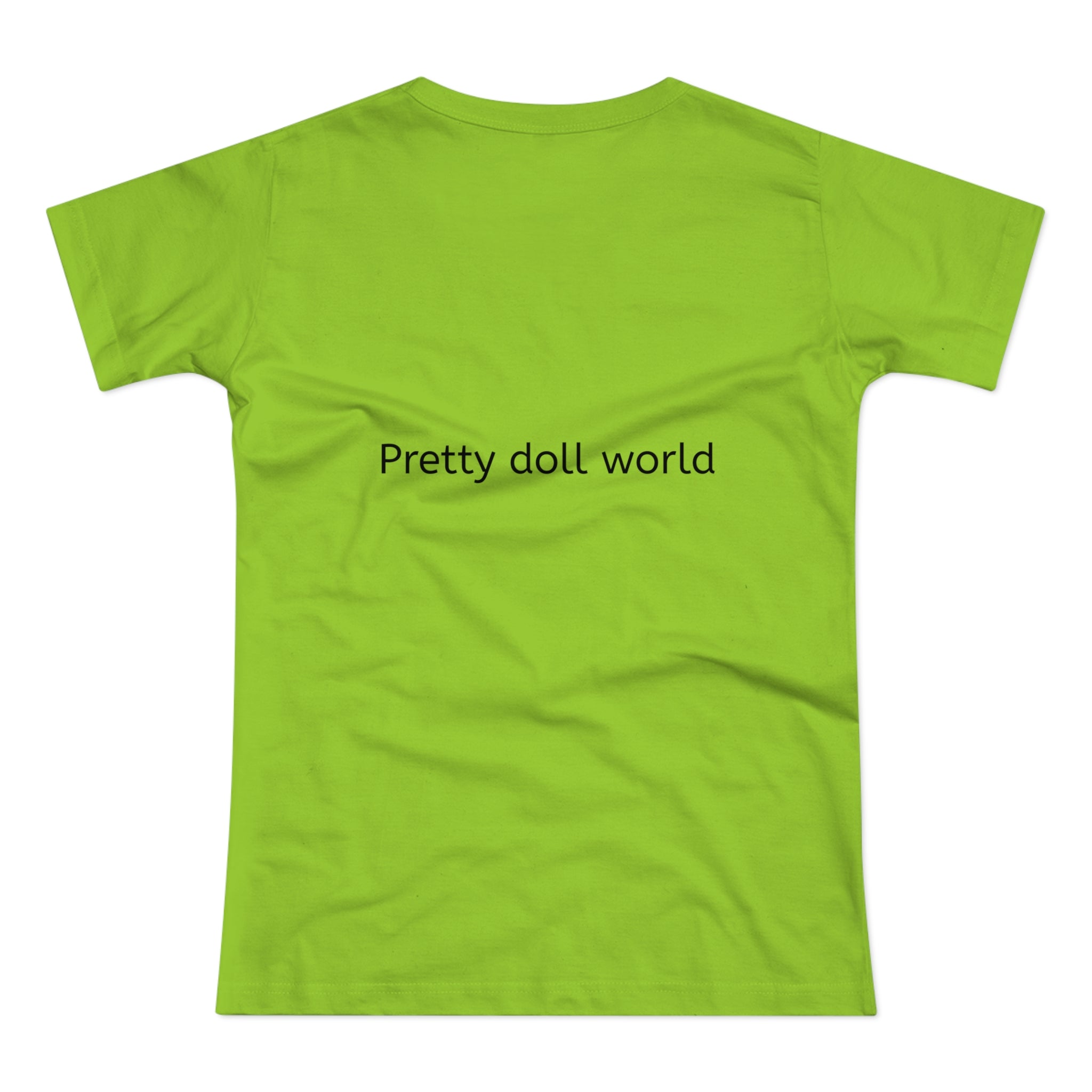 BELLA Pretty Doll World Boss Tee with colorful print design on soft cotton fabric, displayed on a hanger.