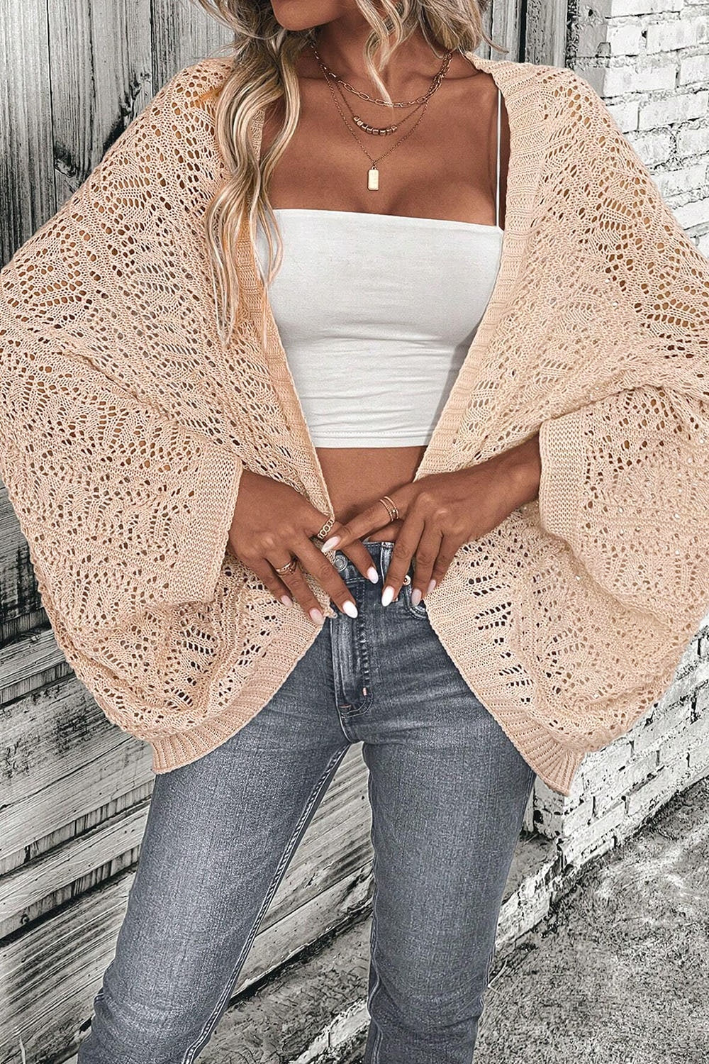 Open Front Long Sleeve Cardigan