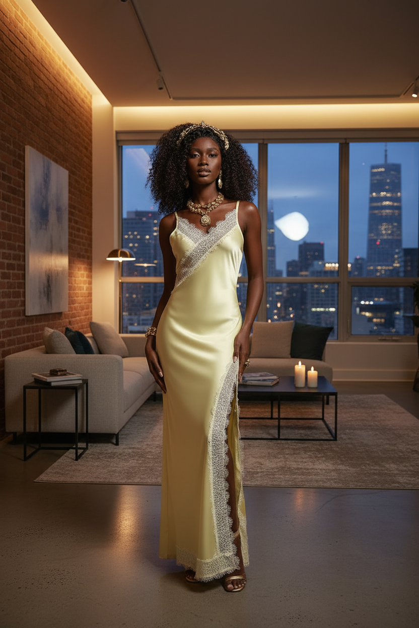 Slit slip Dress