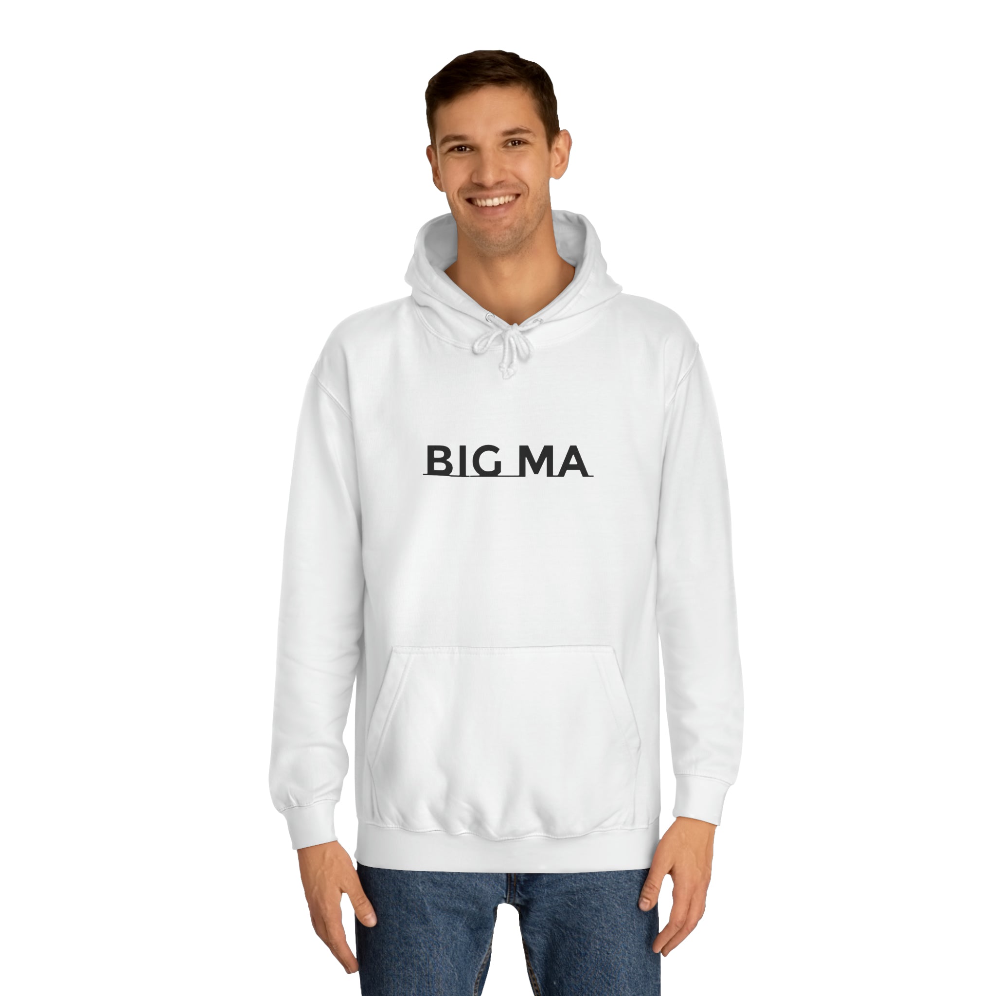 BELLA Signature College Hoodie, gray sweatshirt with front pocket and hoodie, casual streetwear style for comfortable wear