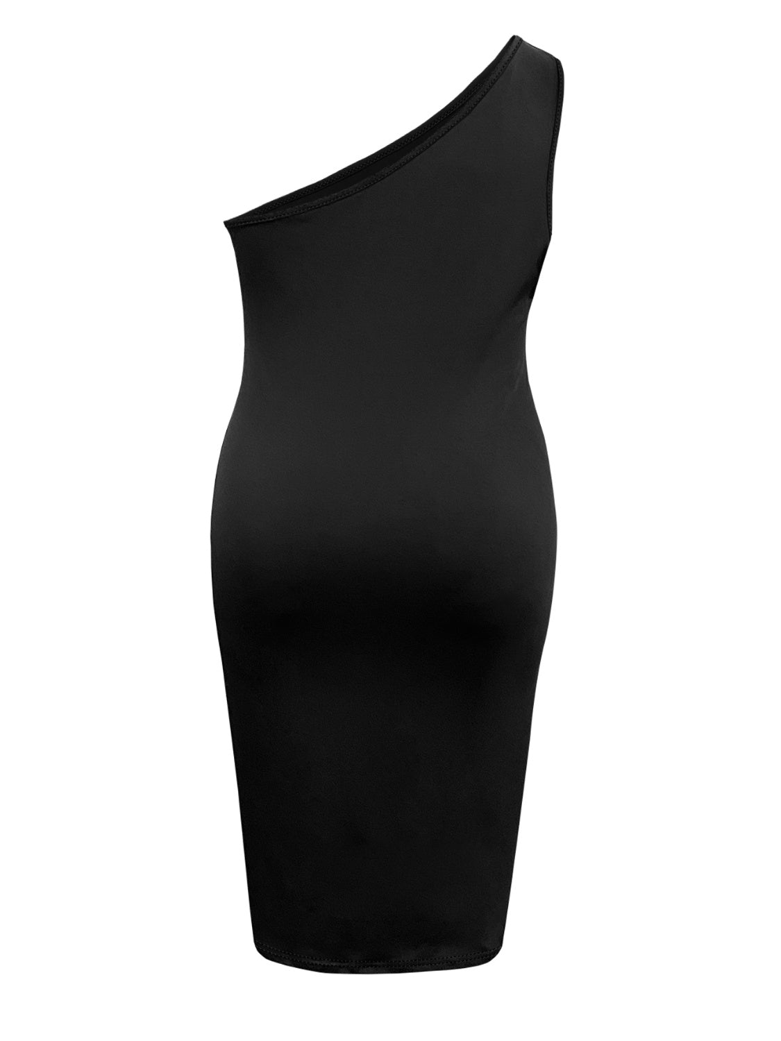 Plus size BELLA twisted one-shoulder sleeveless midi dress with a stylish design, perfect for trendy occasions.