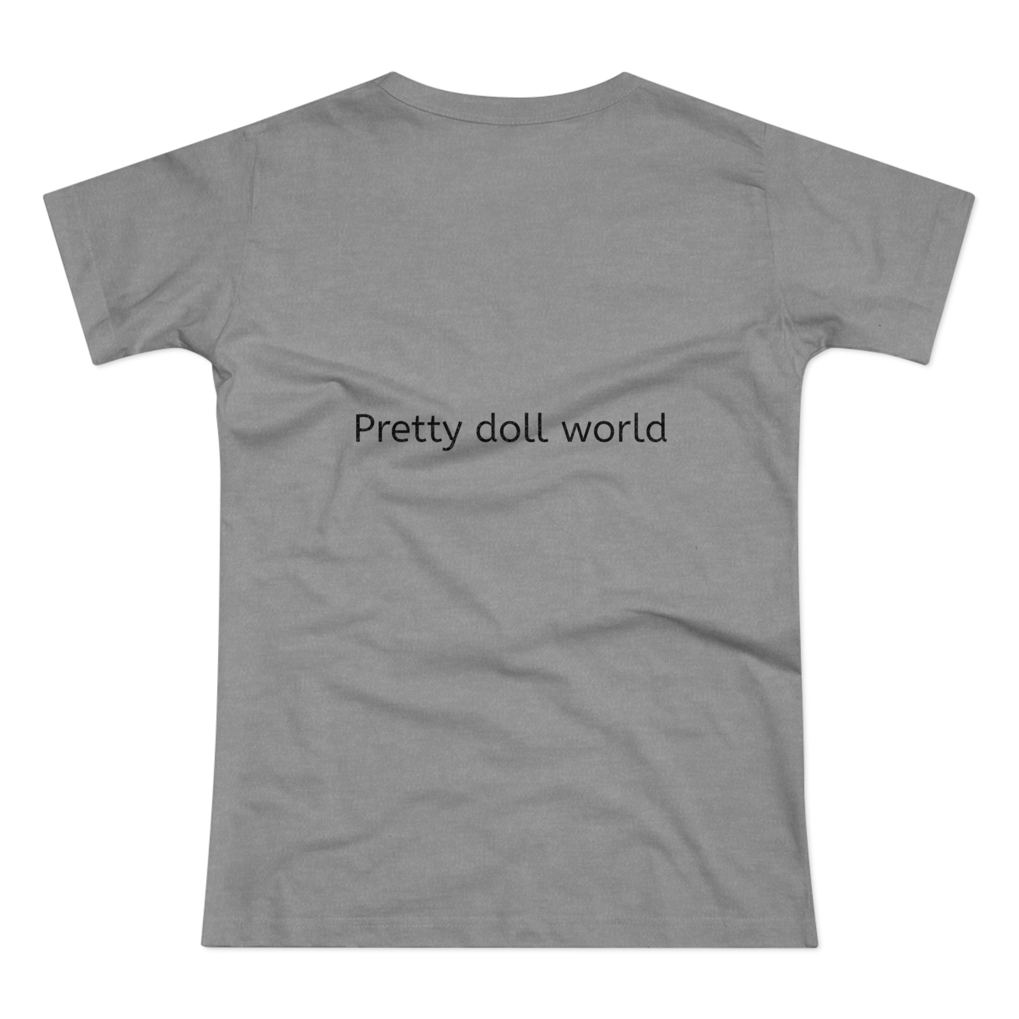 BELLA Pretty Doll World Boss printed T-shirt featuring bold graphic design on a white cotton tee.
