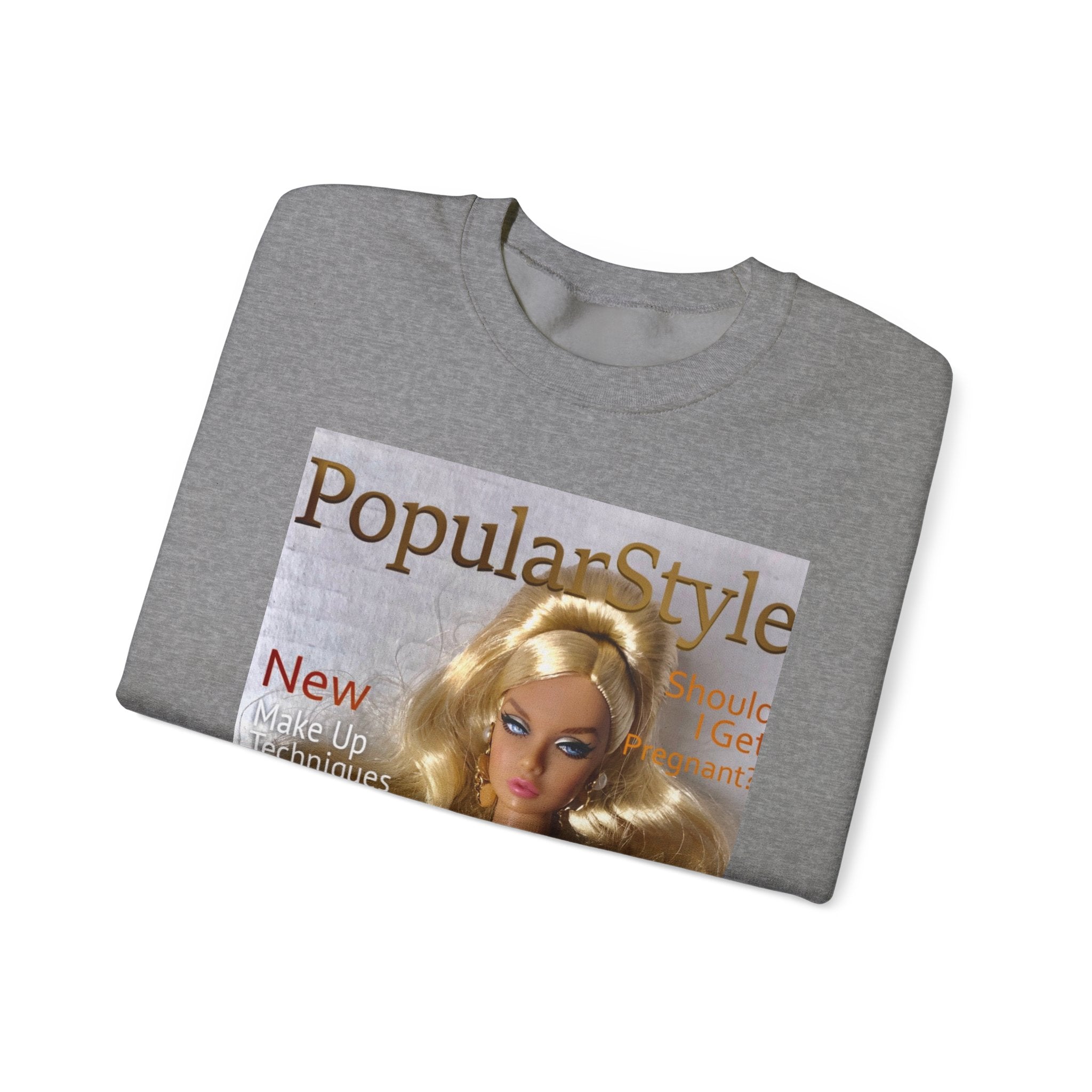 Printify fashion graphic crewneck sweatshirt featuring a bold printed design, made from soft, comfortable fabric.
