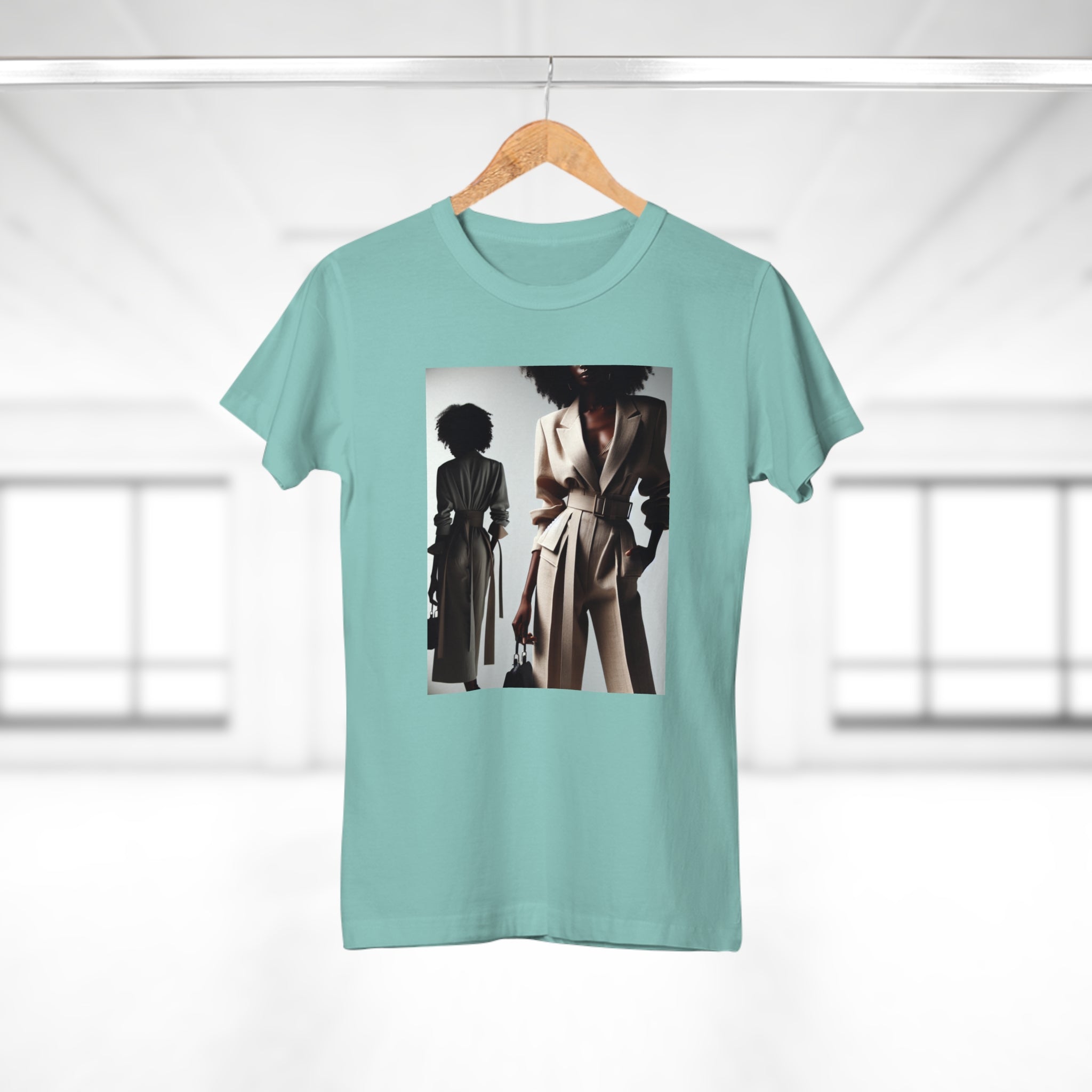 BELLA Pretty Doll World Boss Tee with colorful graphic print, casual unisex T-shirt on a plain background.