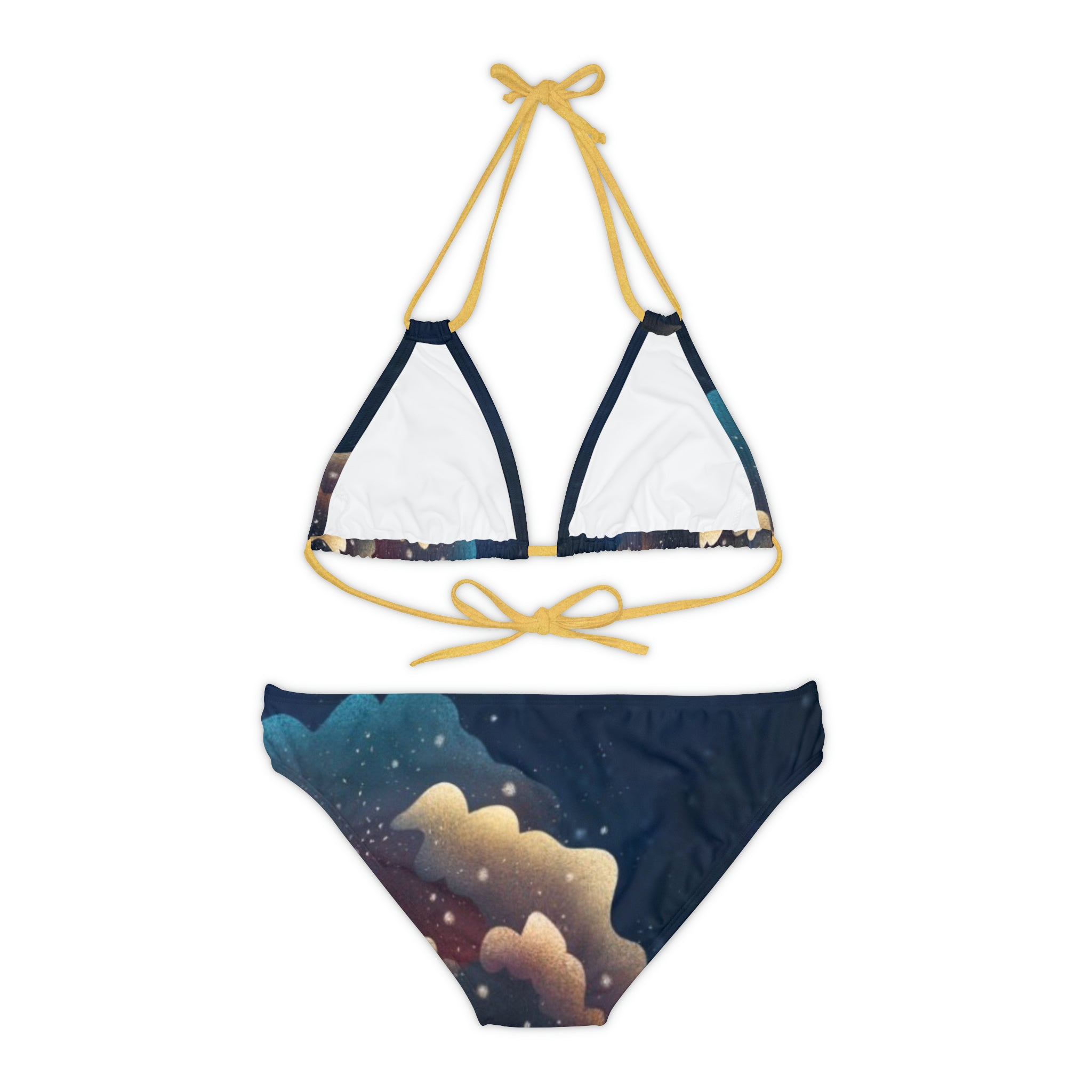 BELLA BLA Saturn strappy bikini set with colorful print, featuring adjustable straps and a trendy swimwear design.