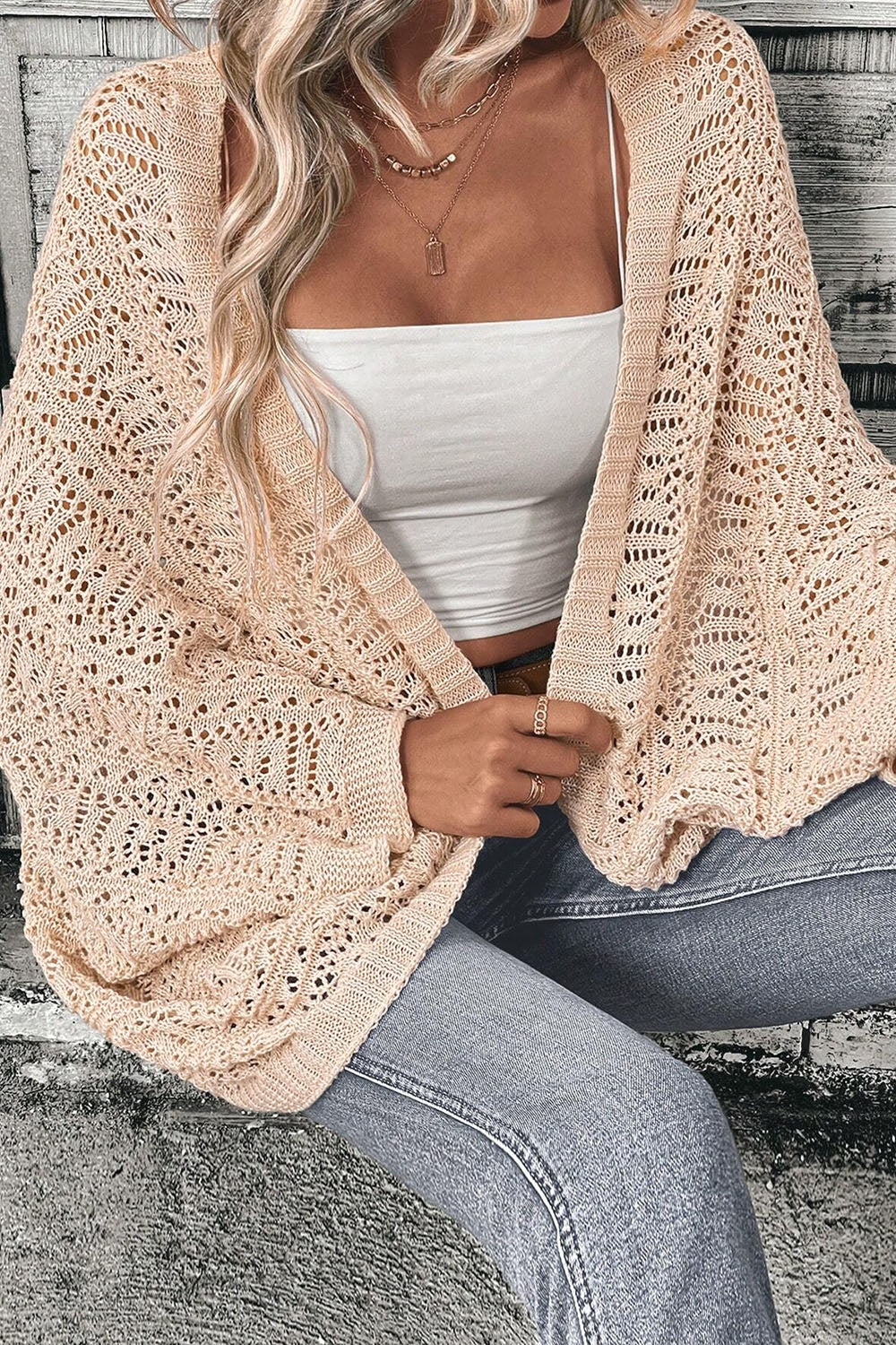 Open Front Long Sleeve Cardigan