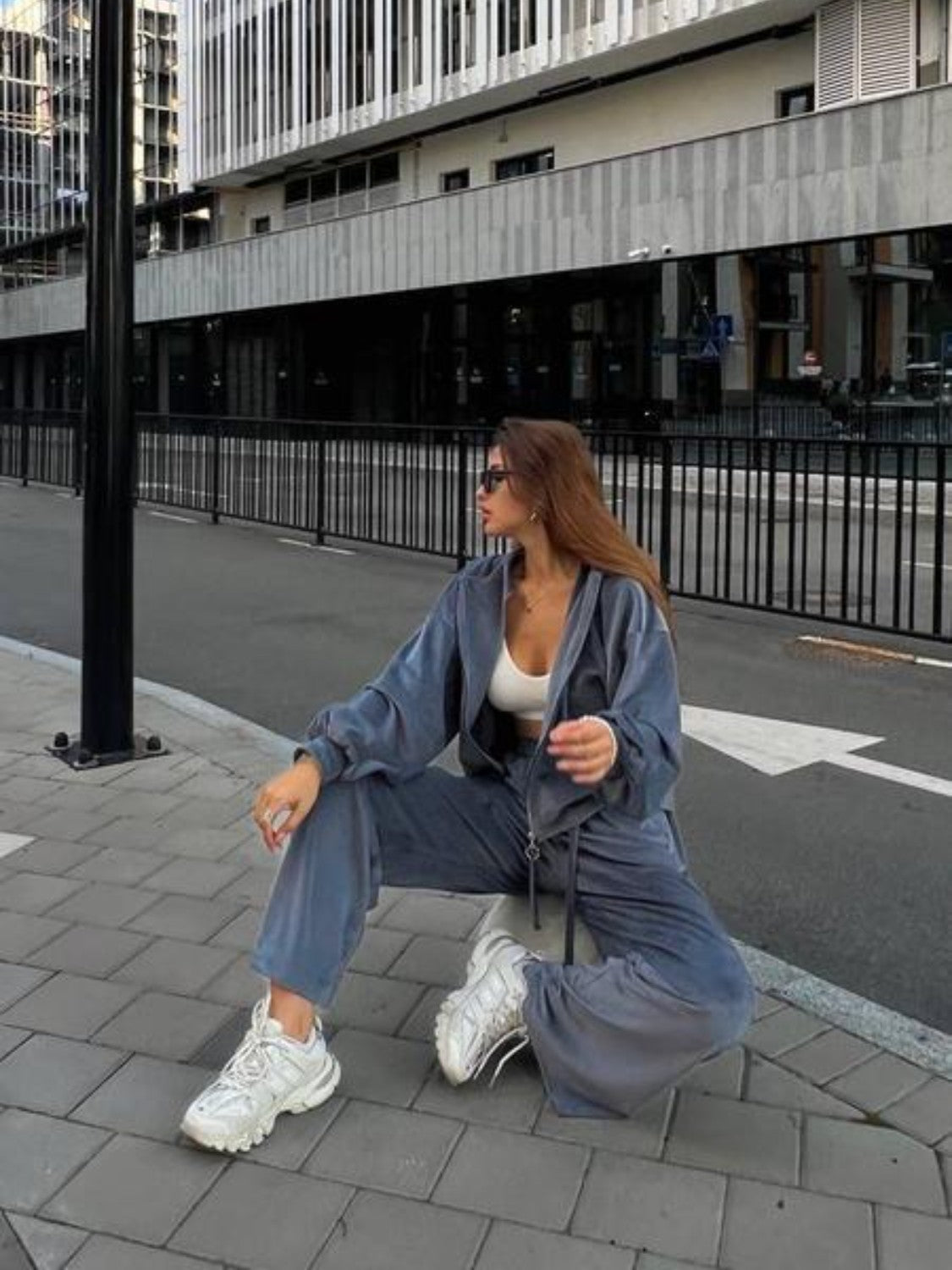 BELLA trendsi hooded jacket and pants set featuring a stylish, coordinated casual outfit with a hooded top and matching pants.
