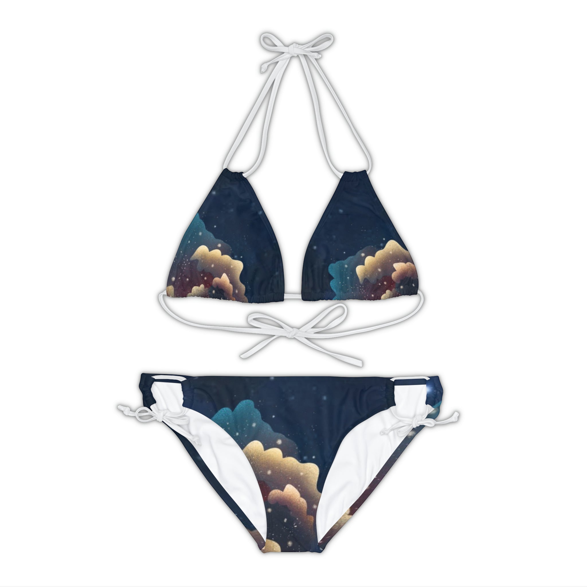 BELLA BLA Saturn strappy bikini set with vibrant print, featuring a triangle top and matching bottoms for stylish beachwear.