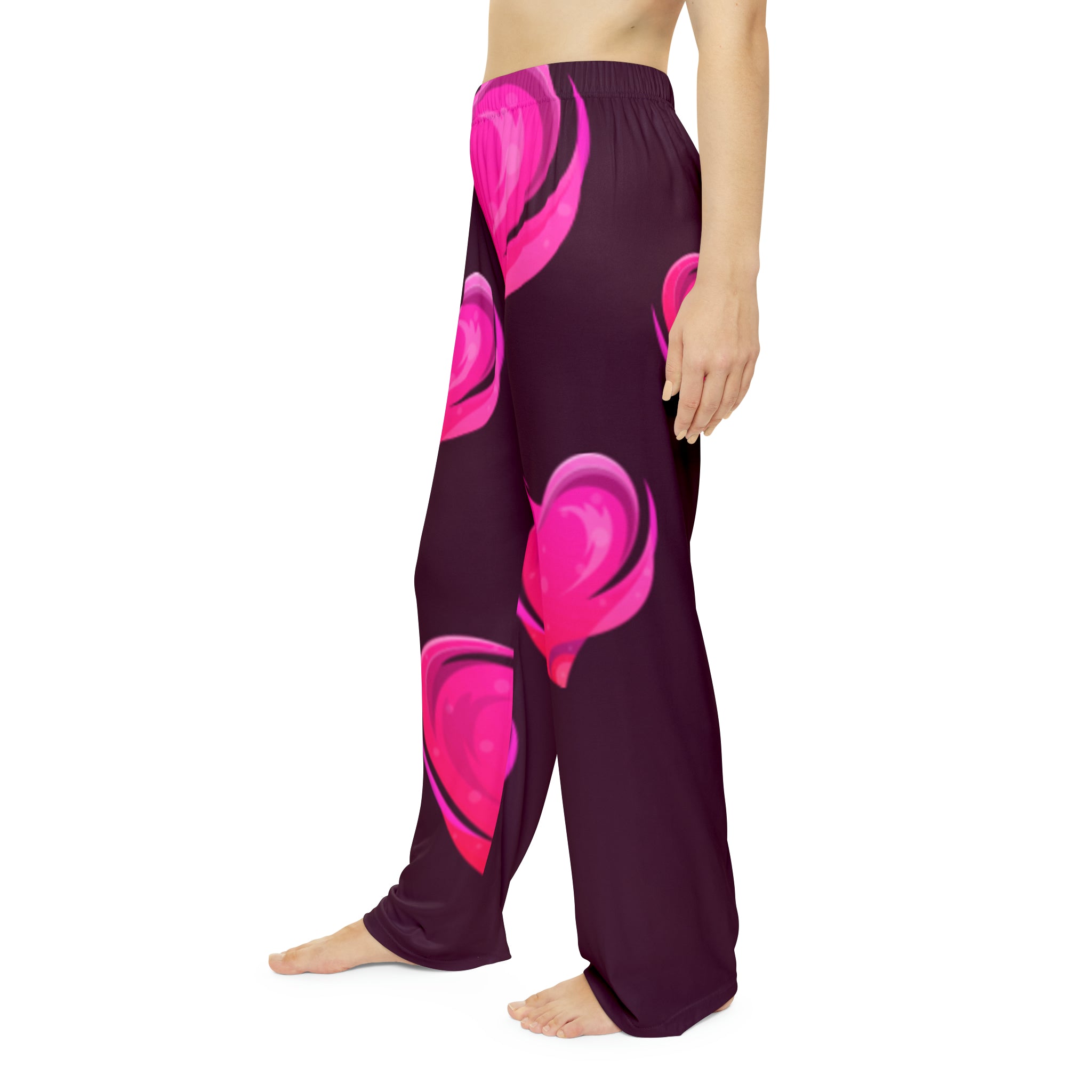 BELLA The Hearts Pajama Pants with a playful heart print, soft fabric, and comfortable fit for cozy loungewear.