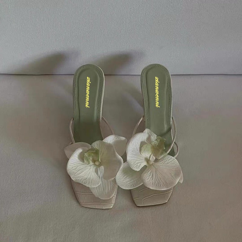 Flower Toe High Heels