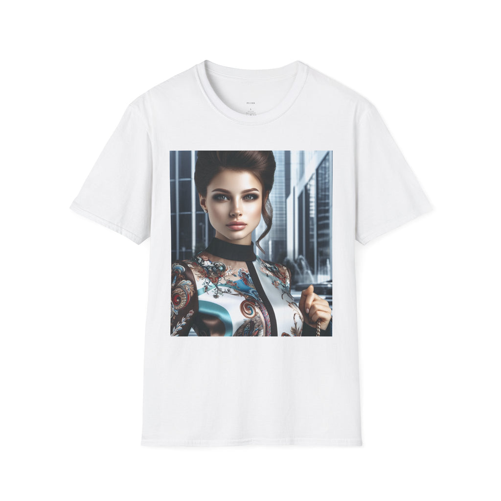 Softstyle T-Shirt by Printify featuring a comfortable fit, soft fabric, and classic design, shown flat on a white background.