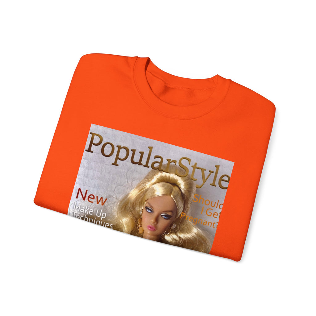 Printify fashion graphic crewneck sweatshirt featuring a stylish design, soft fabric, and comfortable fit in a close-up view.