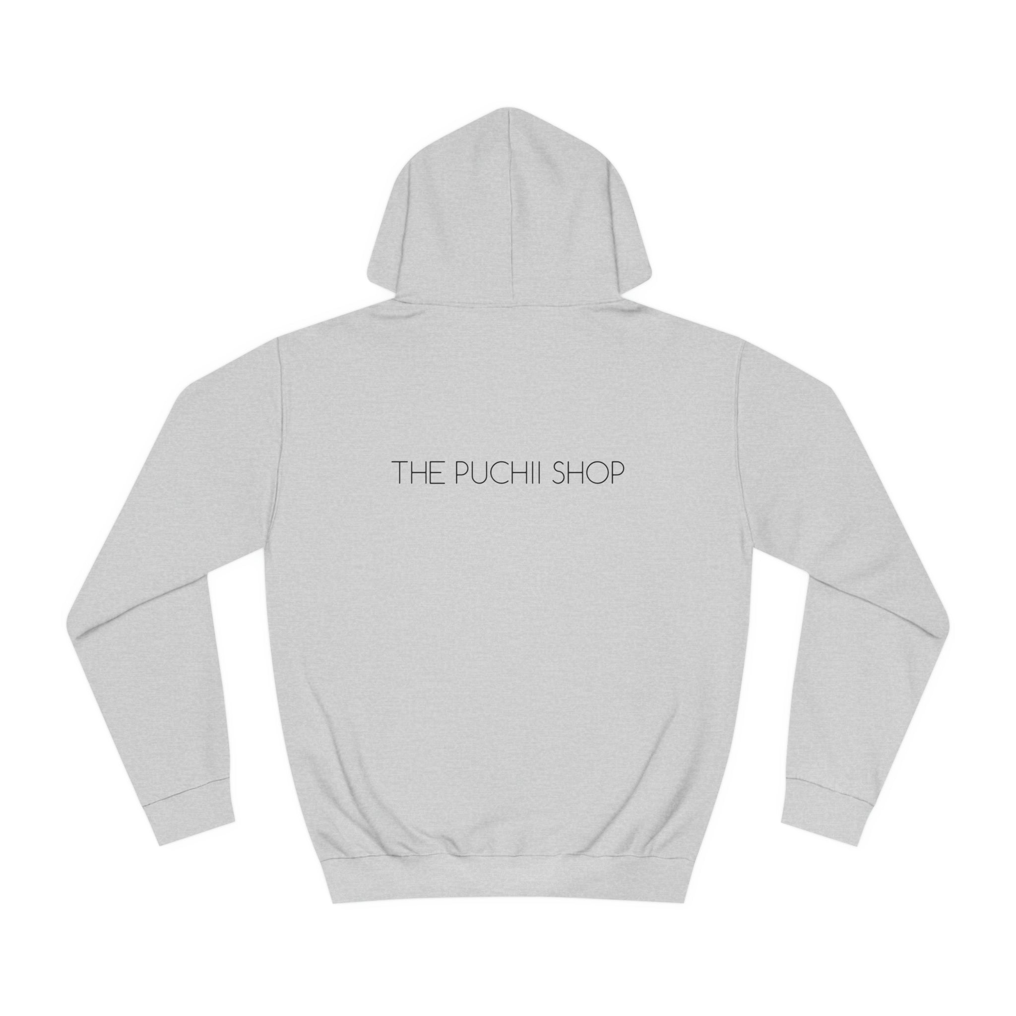 BELLA Signature College Hoodie in gray, featuring a front pocket and hood with logo embroidery, casual and comfortable for everyday wear.