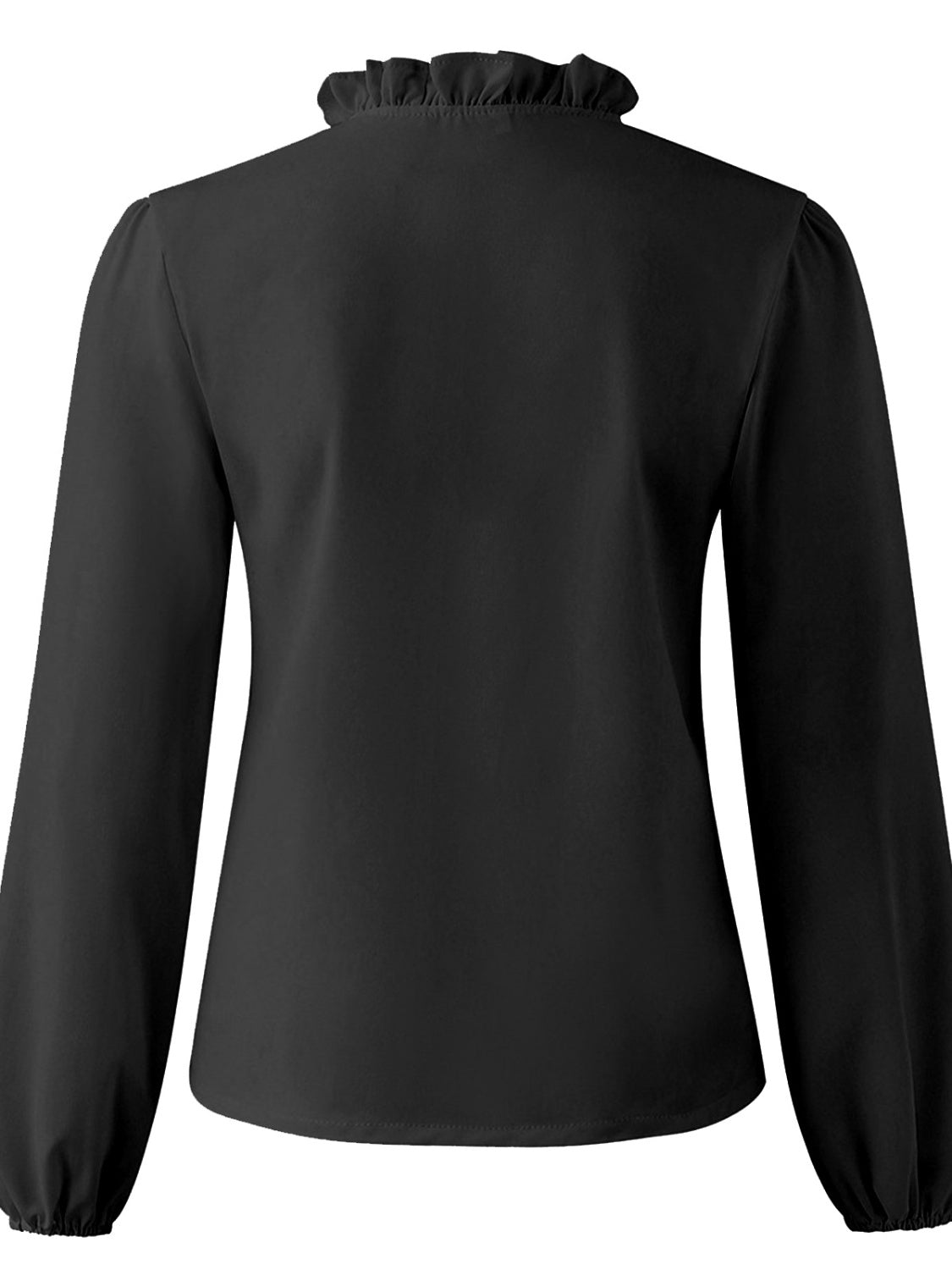 BELLA BLA full size ruffled v-neck long sleeve blouse with feminine ruffle details and classic fit, trendy and stylish.
