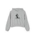 Printify luxury hoodie with cinched bottom, featuring a comfortable fit and stylish design, shown in a close-up view.