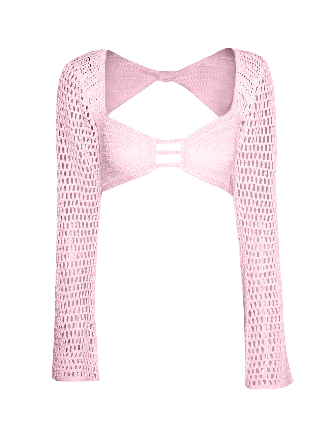 BELLA Tied Long Sleeve Top and Skirt Cover Up Set, lightweight beachwear with tie details in a stylish, coordinated look.