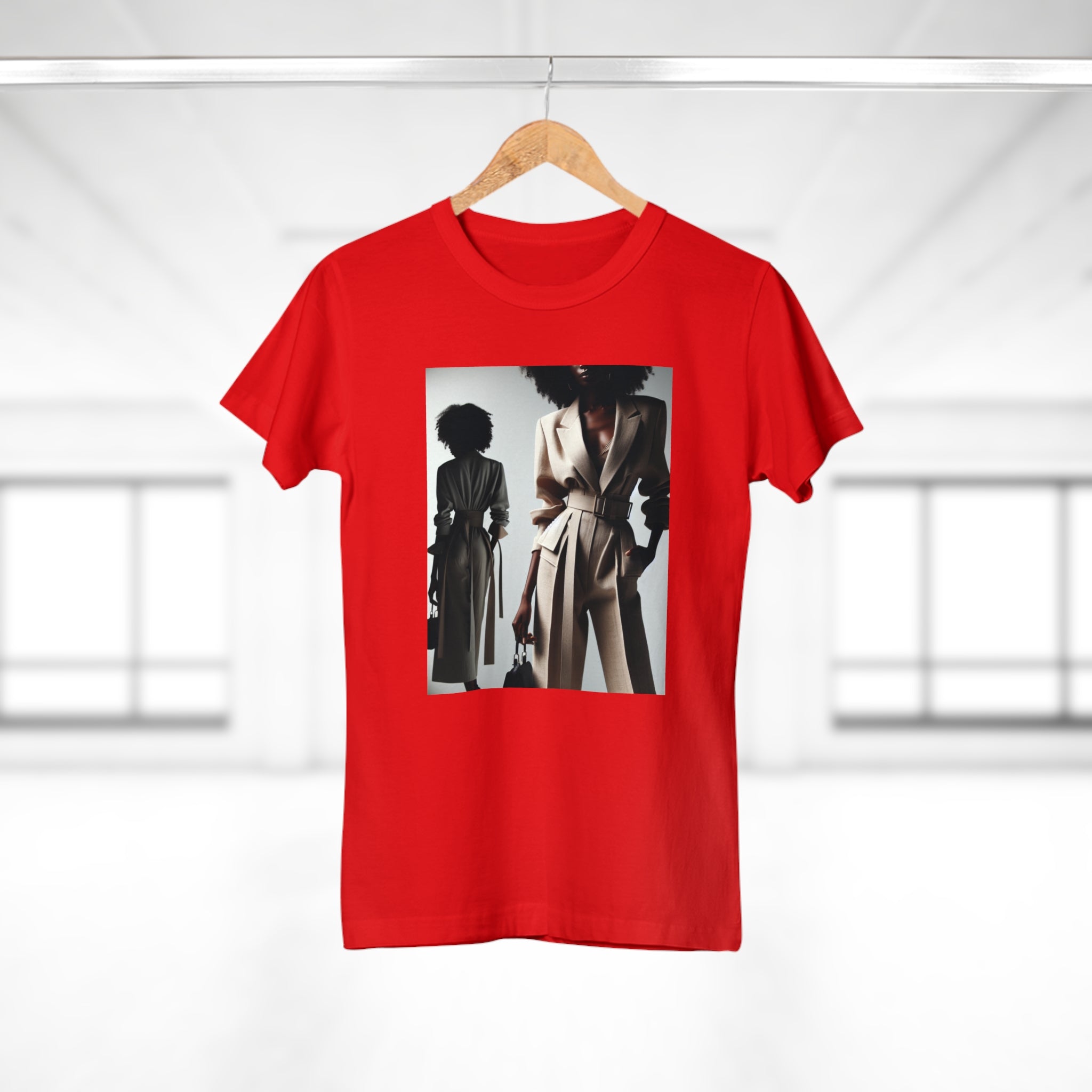 BELLA Pretty Doll World Boss print T-shirt featuring a colorful graphic design on a white fabric front.