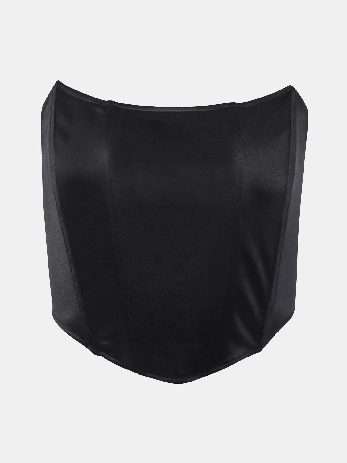 BELLA trendsi tube cropped top in black, close-up view showcasing the fitted style and smooth fabric.
