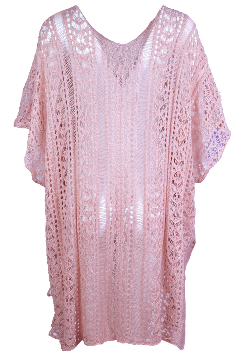 BELLA trendsi cutout V-neck cover-up with tassel details, lightweight fabric, perfect for beach or poolside wear.