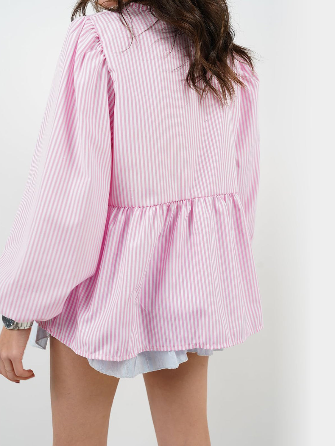 BELLA BLA tied round neck long sleeve blouse with a relaxed fit, featuring a stylish design and soft fabric.