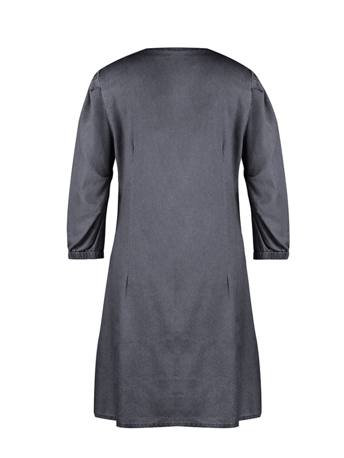 BELLA full size v-neck half sleeve dress from trendsi, shown in a stylish, flowing design with a V-neck and short sleeves.