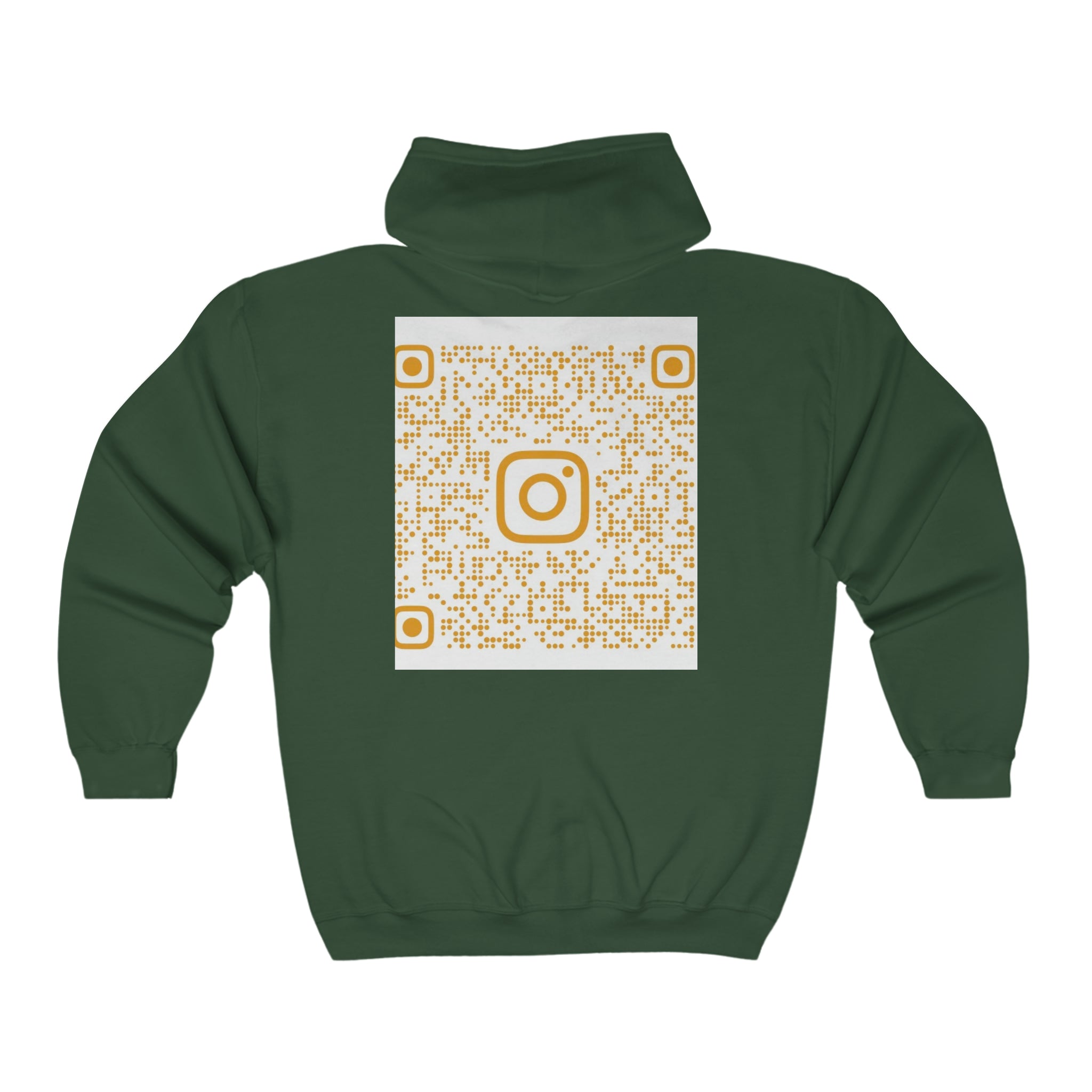 BELLA QR code full zip hoodie with hood, front pockets, and casual fit, shown in a cozy, stylish sweatshirt design.