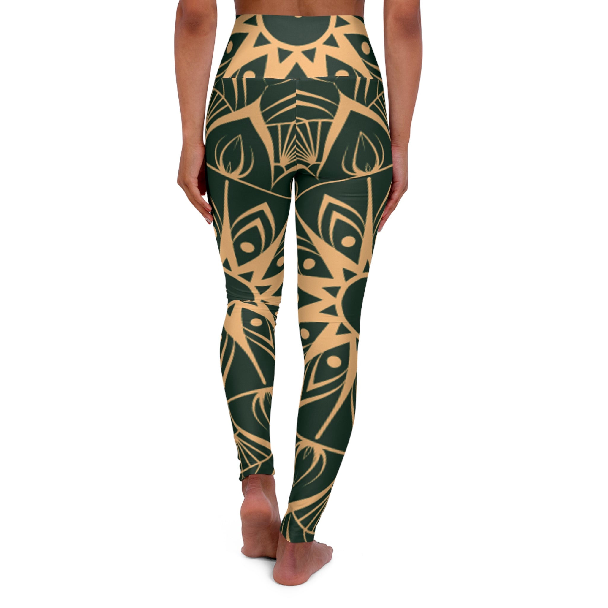 BELLA high waisted star burst yoga leggings with bold star print, stretchy fabric, and comfortable fit for active wear.