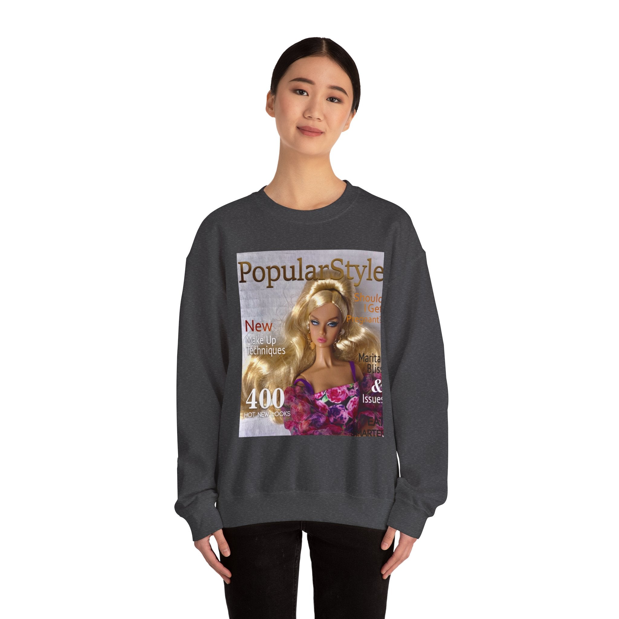 Printify graphic crewneck sweatshirt with colorful fashion print, soft fabric, and comfortable fit for casual wear.