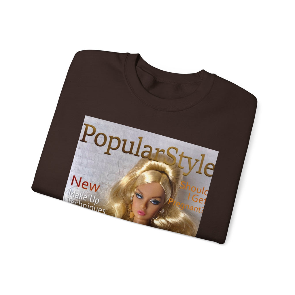 Printify fashion graphic crewneck sweatshirt with stylish design, soft fabric, and comfortable fit displayed on a model.