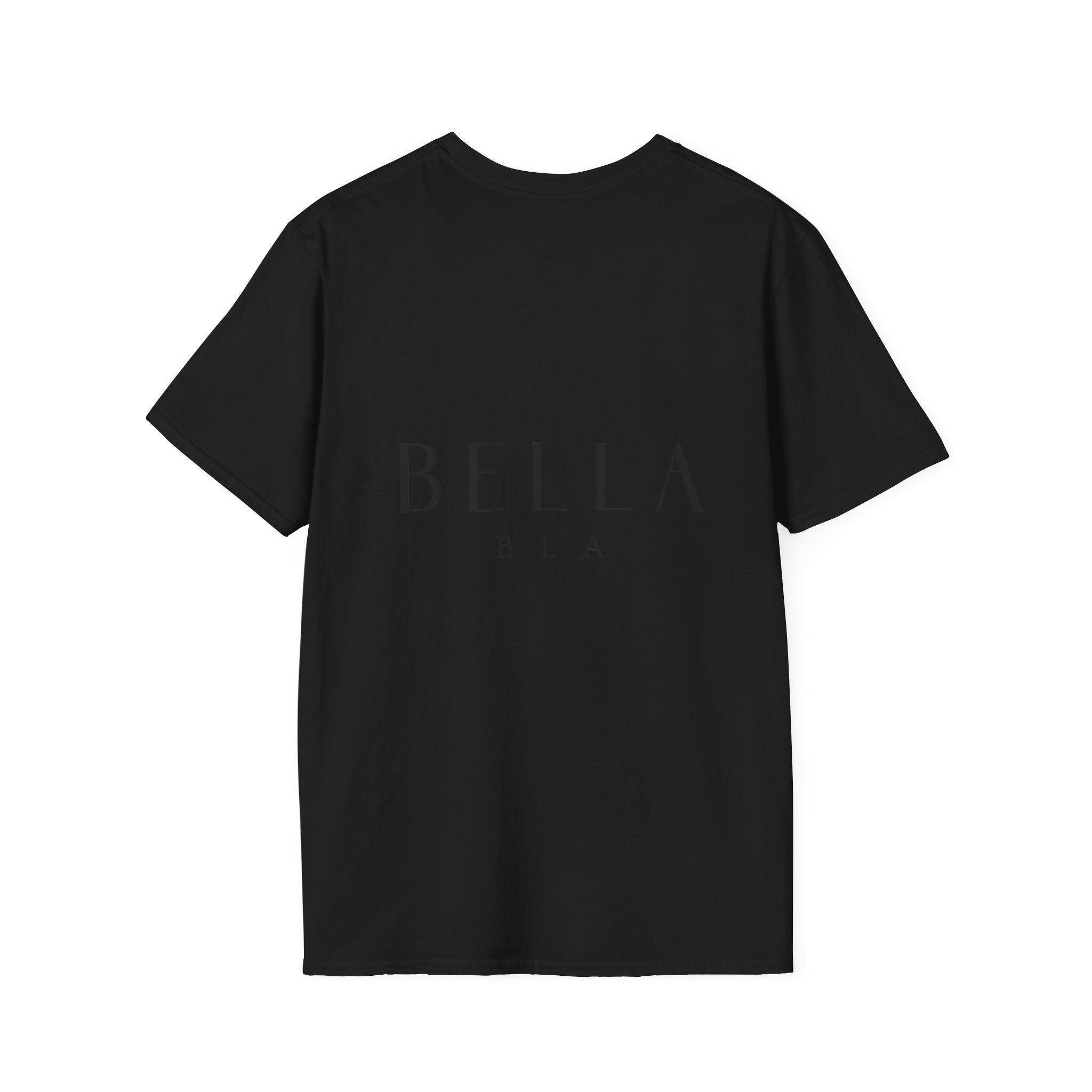 Softstyle T-Shirt by Printify, light-colored cotton t-shirt with a comfortable fit, shown laid flat on a white background.