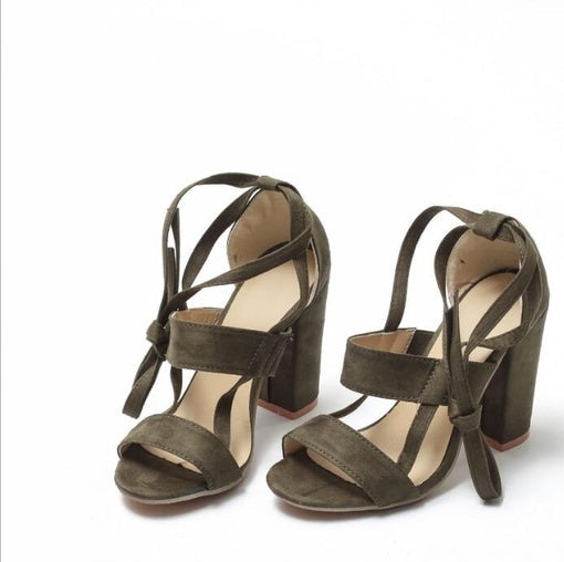 Cross Strap High Heel Shoes