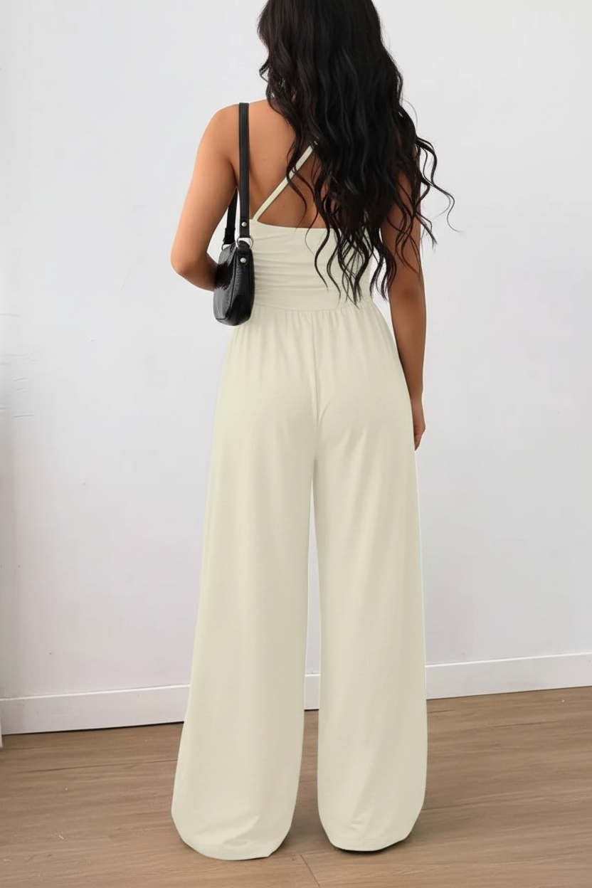 Spaghetti Strap Wide Leg Jumpsuit
