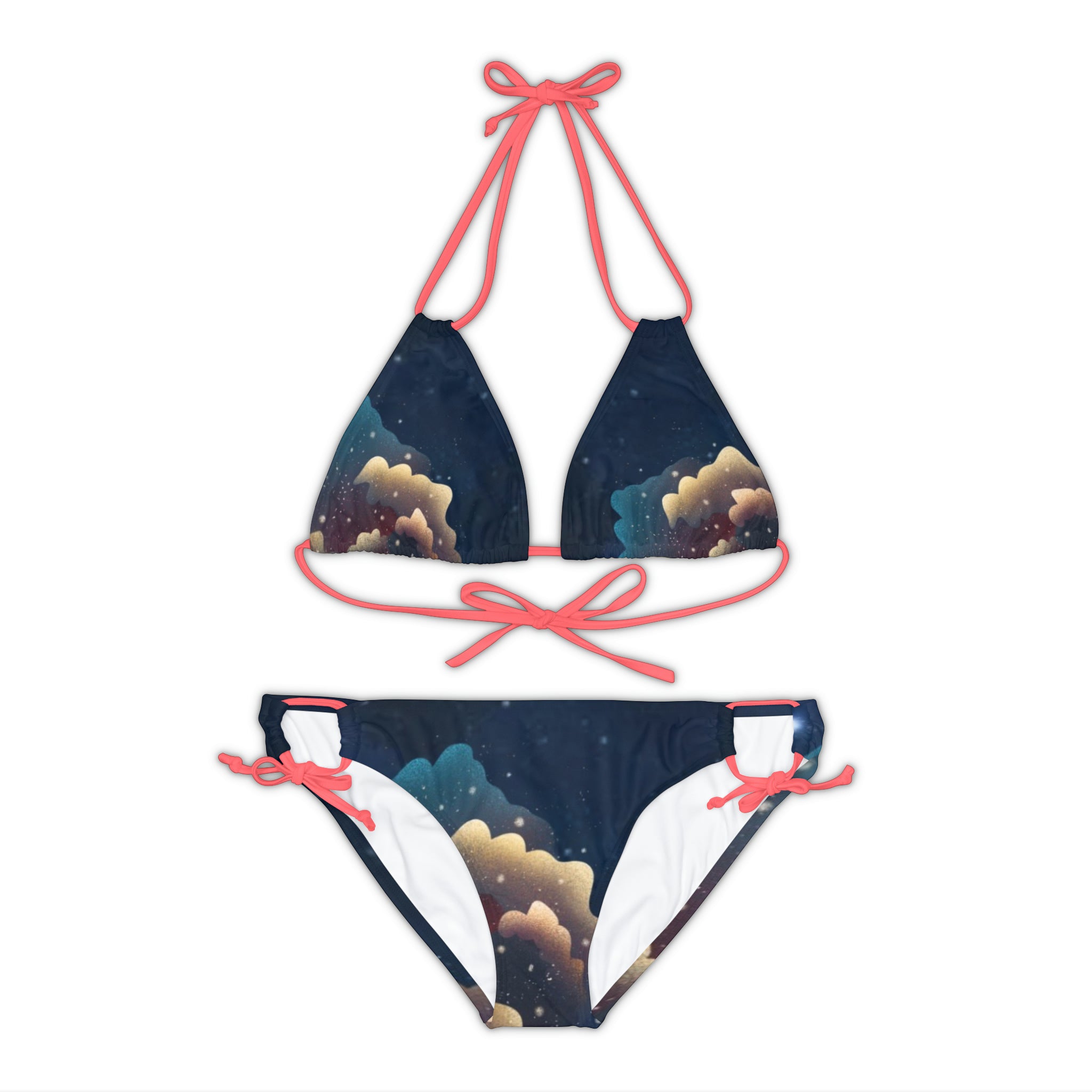 BELLA BLA Saturn Strappy Bikini Set with colorful print, featuring adjustable straps and a stylish swimwear design.