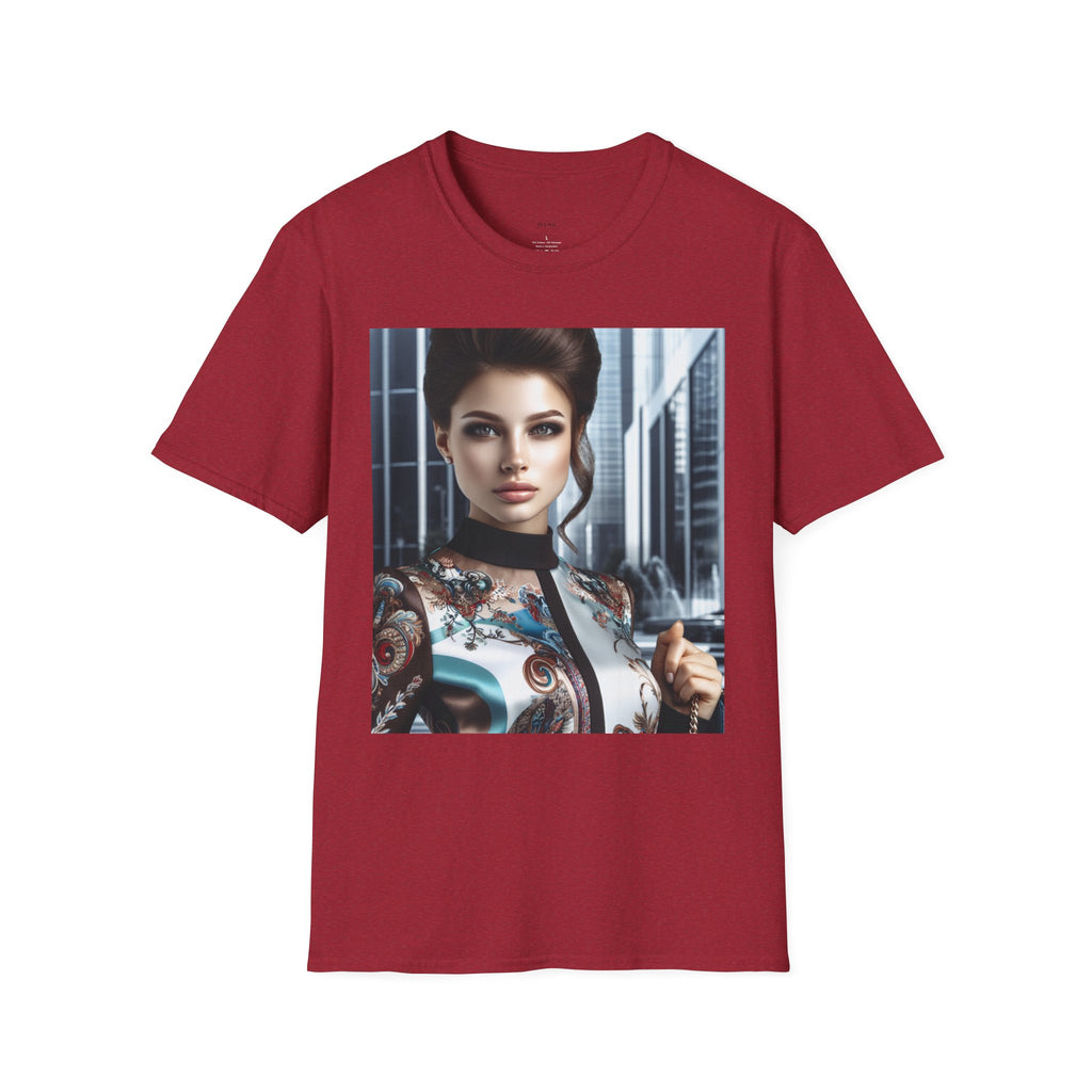 Printify Softstyle T-Shirt displayed flat, featuring a smooth fabric texture and classic fit, ideal for casual wear.