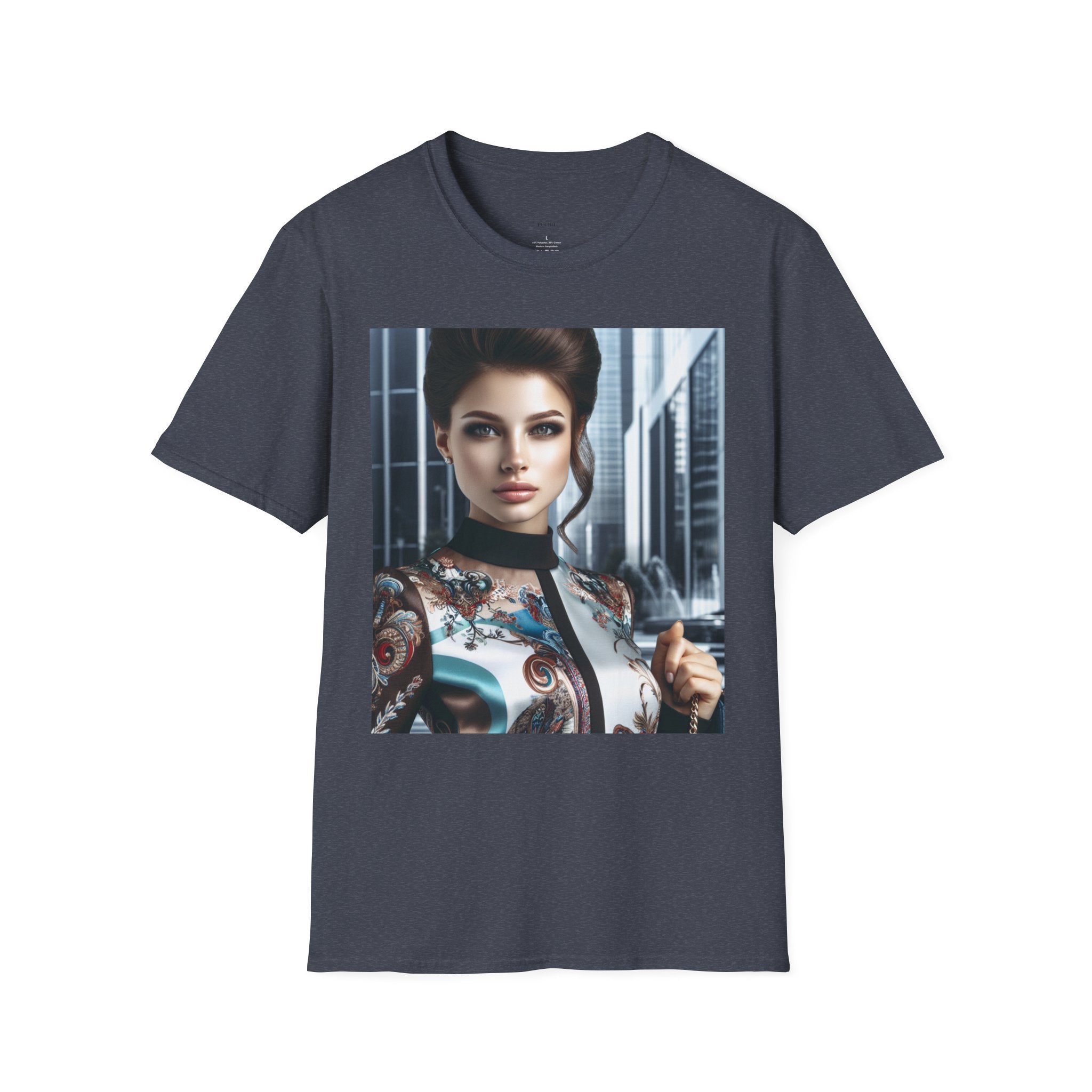 Softstyle T-Shirt by Printify featuring a comfortable fit and smooth fabric in a casual design, displayed on a plain background.