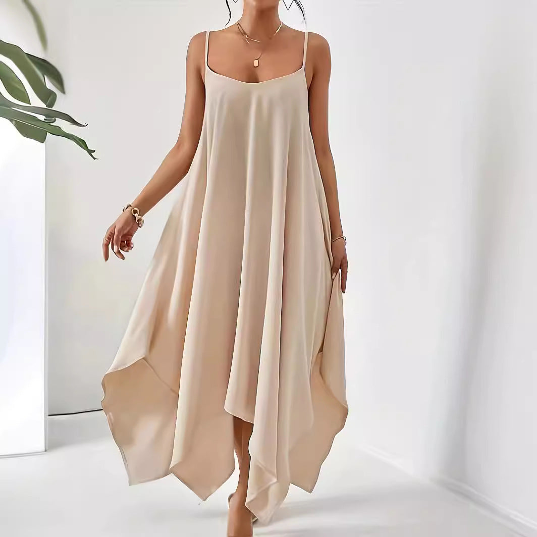 BELLA Scoop Neck Midi Cami Dress from trendsi, featuring a fitted silhouette and soft fabric, perfect for casual or dressy occasions.