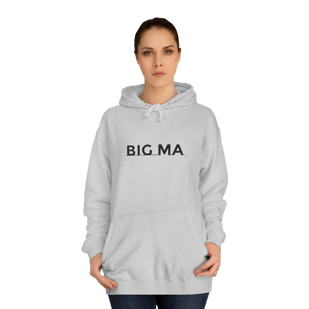 BELLA Signature College Hoodie, navy blue hoodie with front pocket and drawstrings, casual athletic wear for students and college fans.