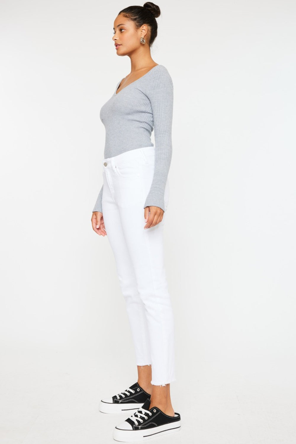 BELLA Kancan mid-rise ankle skinny jeans in classic denim with a fitted silhouette and cropped ankle length.