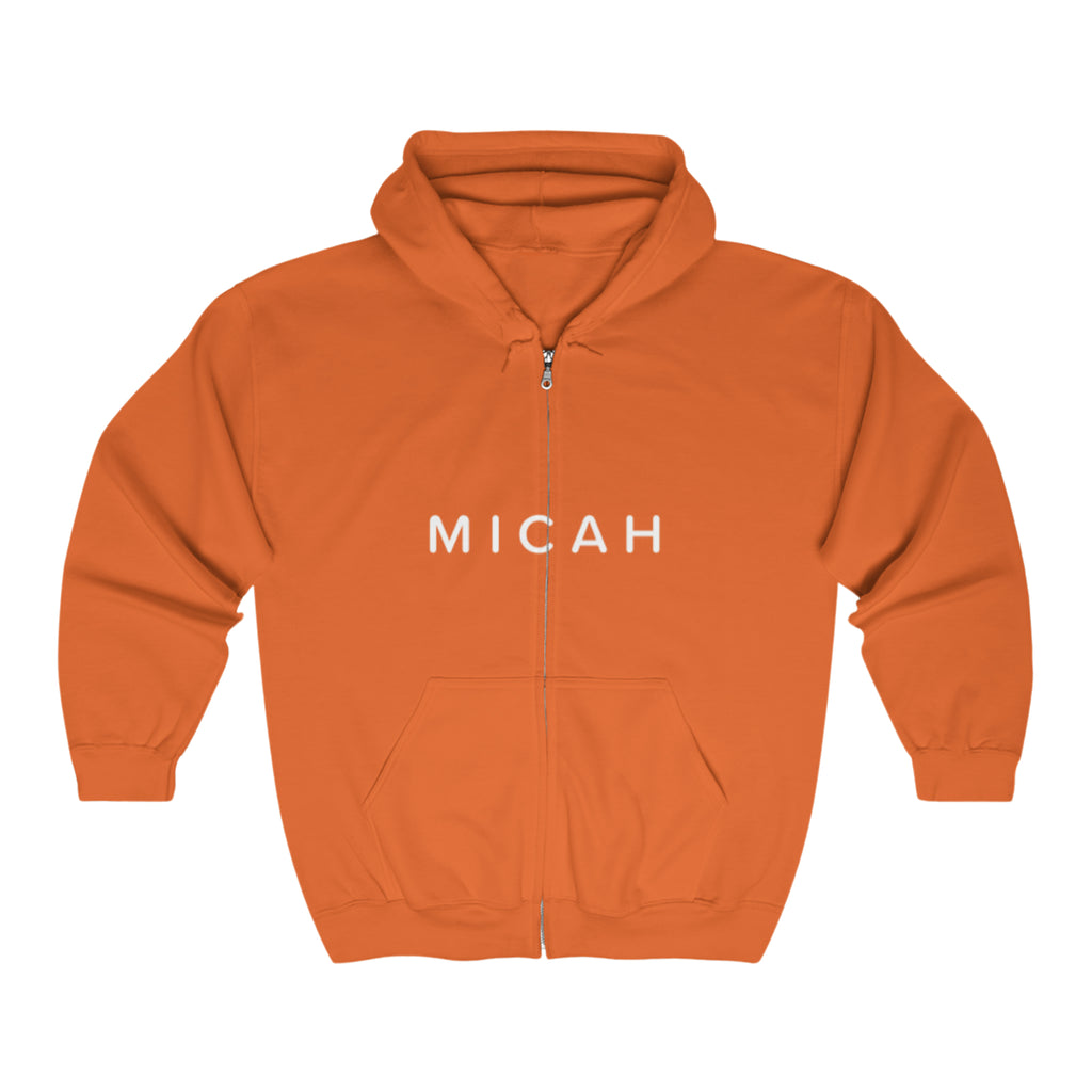 BELLA Signature full zip hooded sweatshirt with front pockets, adjustable drawstrings, and soft fabric in a casual hoodie style.