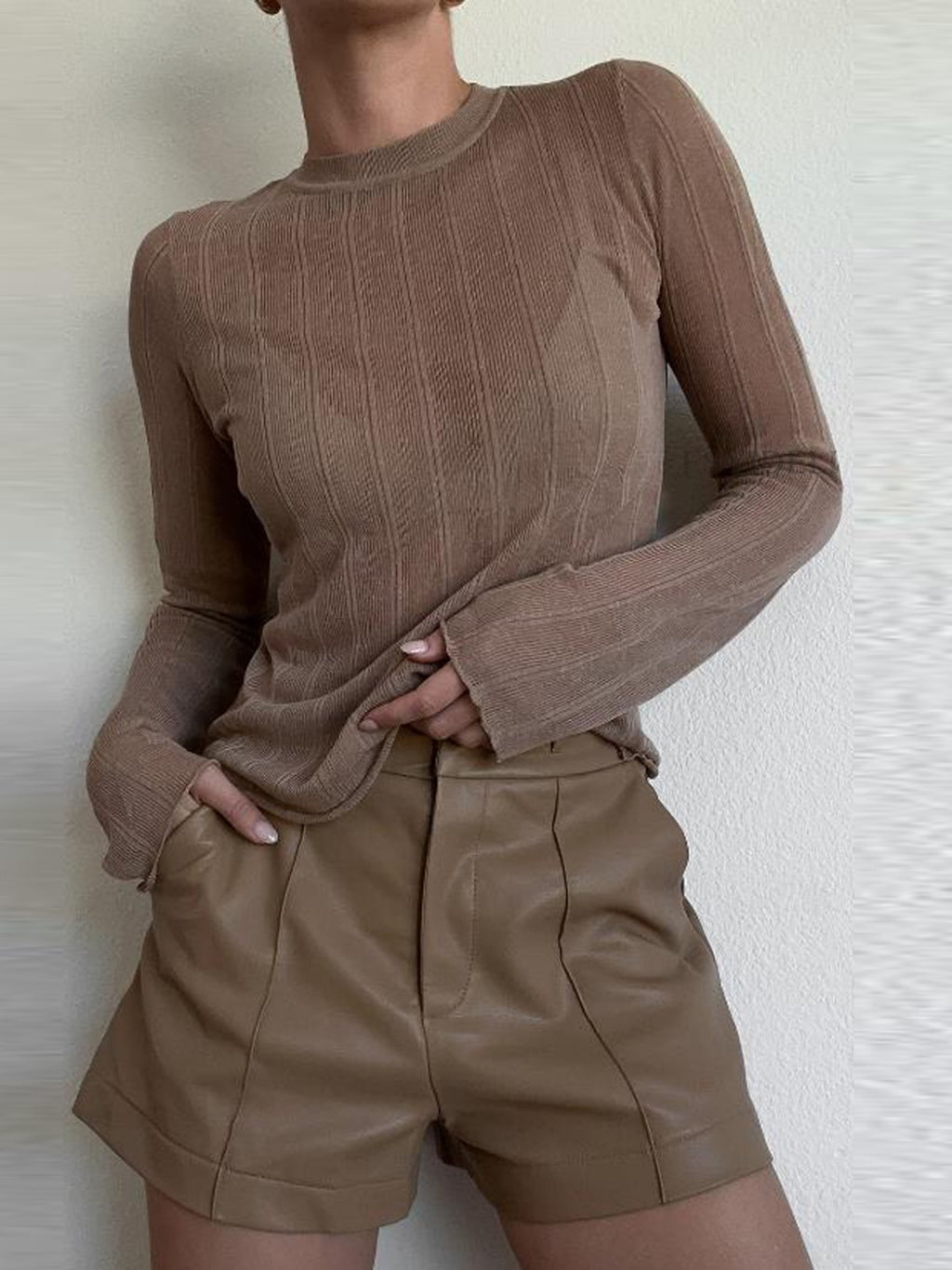 Round Neck Long Sleeve Top