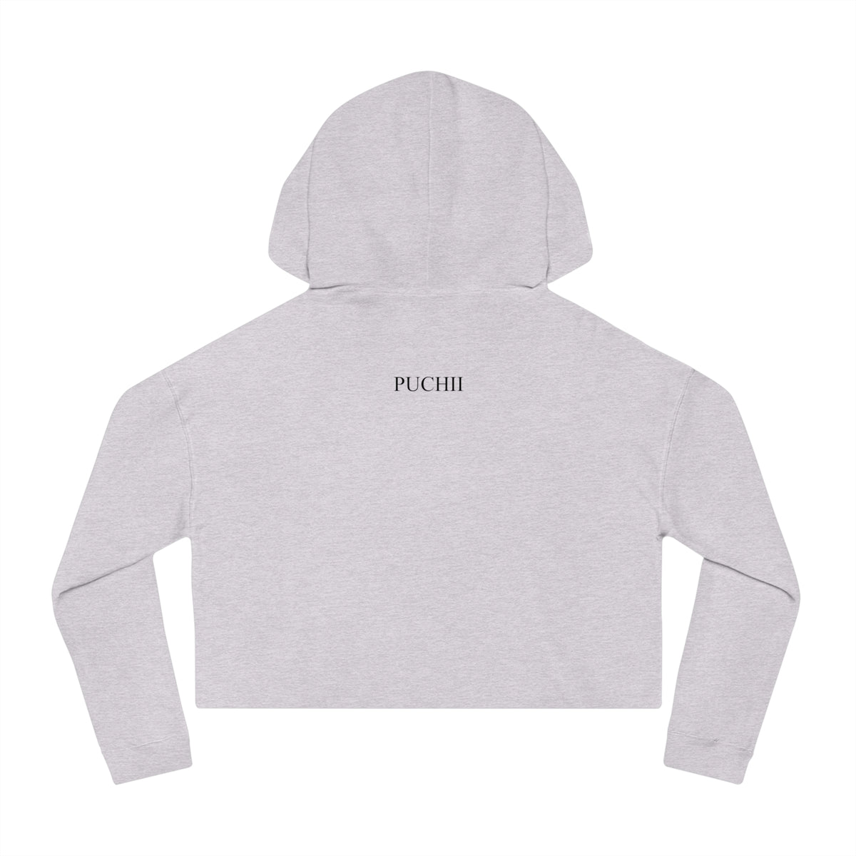 BELLA Pretty Doll World cropped hooded sweatshirt with colorful print, casual fit, and hood, made by Printify.